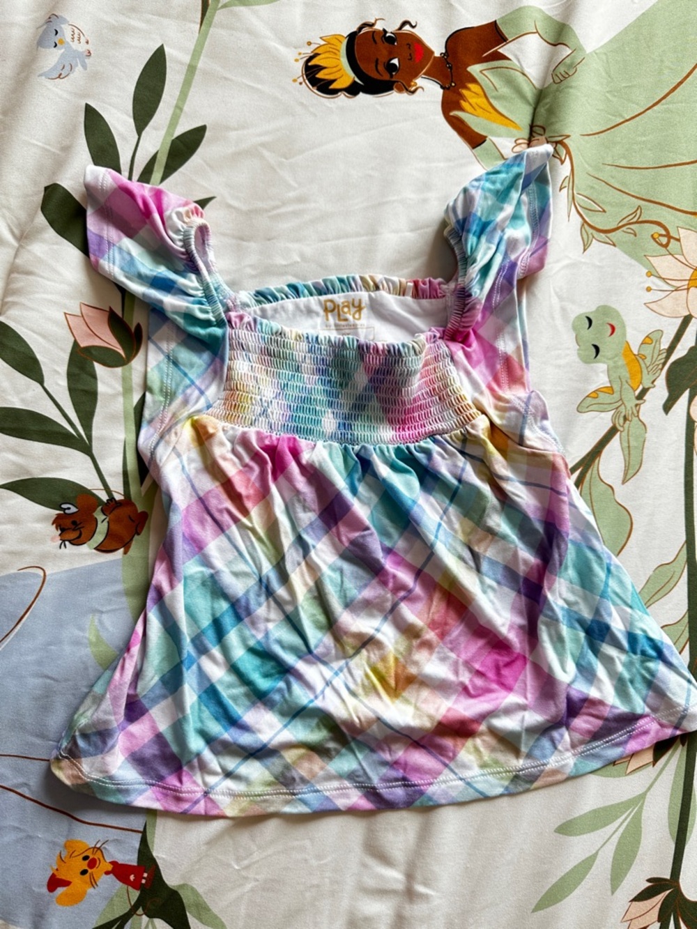 Little Sleepies Pastel Rainbow Plaid Tank Top